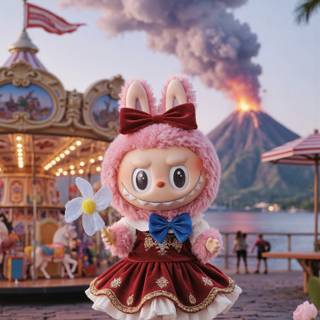 Labubu pink wallpaper