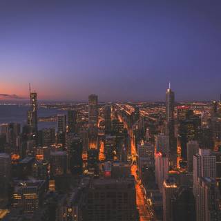 Chicago night 4k wallpaper