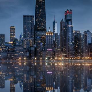 Chicago night 4k wallpaper