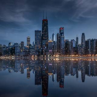 Chicago night 4k wallpaper