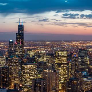 Chicago night 4k wallpaper