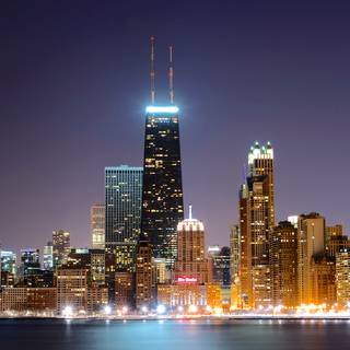 Chicago night 4k wallpaper