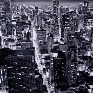 Night city skyline wallpaper