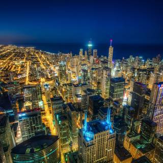 Chicago night 4k wallpaper