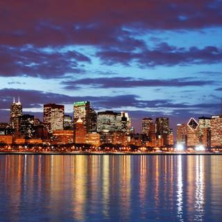 Chicago night 4k wallpaper