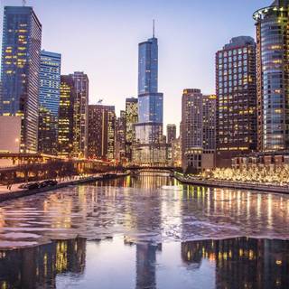 Chicago night 4k wallpaper