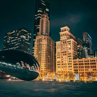Chicago night 4k wallpaper