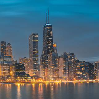 Chicago night 4k wallpaper