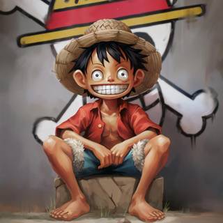 Kid Luffy phone wallpaper