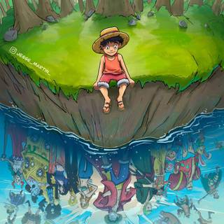 Kid Luffy phone wallpaper