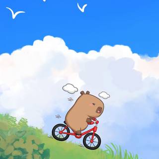 Kawaii capybara wallpaper