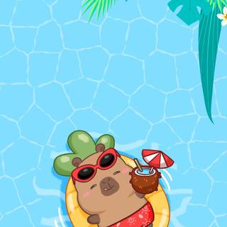 Kawaii capybara wallpaper