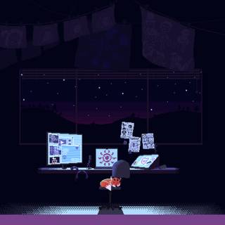 Aesthetic pixel desktop wallpaper