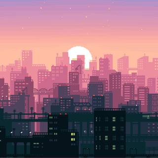 Aesthetic pixel desktop wallpaper