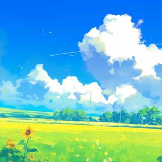 Flower field desktop wallpaper