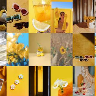 Yellow collage desktop wallpaper