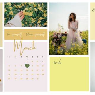 Yellow collage desktop wallpaper