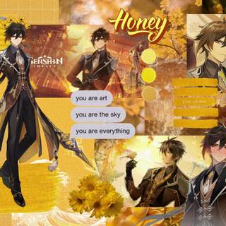 Yellow collage desktop wallpaper