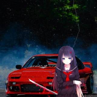 Anime car mobile wallpaper