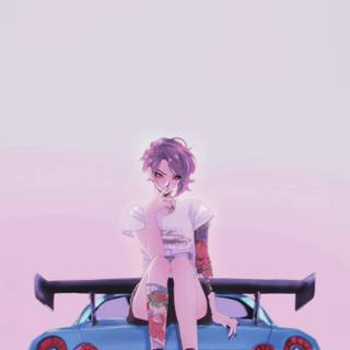 Anime car mobile wallpaper