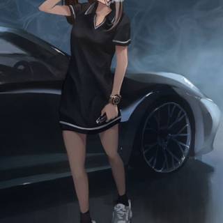 Anime car mobile wallpaper