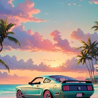Anime car mobile wallpaper