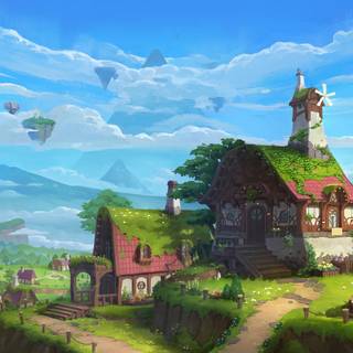 Small village wallpaper