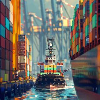 Shipping port wallpaper