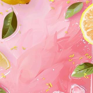 Pink lemon wallpaper