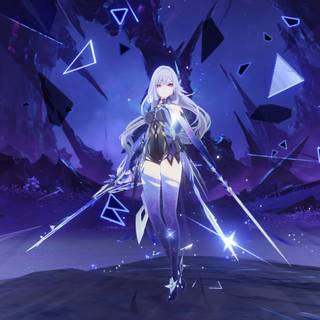 PS5 white anime wallpaper
