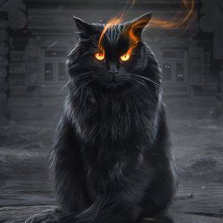 4k dark cat wallpaper
