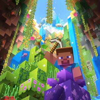 Minecraft Steve iPhone wallpaper