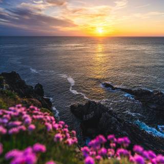 Ocean sunset iPhone wallpaper