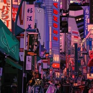 Retro Japan phone wallpaper
