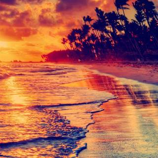 Ocean sunset iPhone wallpaper