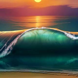 Ocean sunset iPhone wallpaper