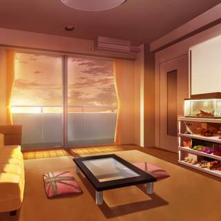 Anime room desktop wallpaper