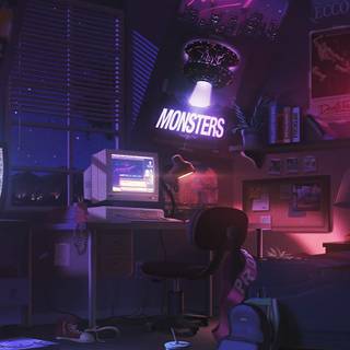 Anime room desktop wallpaper