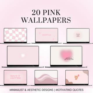 Aesthetic pink desktop wallpaper