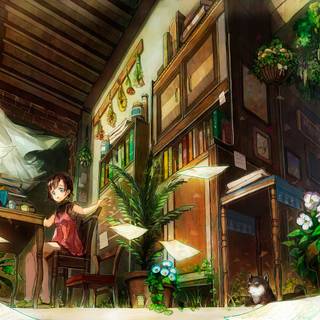 Anime room desktop wallpaper