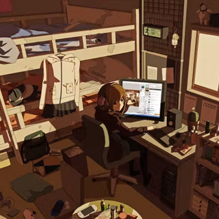Anime room desktop wallpaper