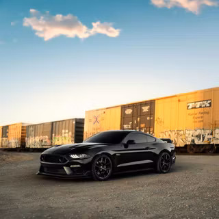 Black Mustang mobile wallpaper