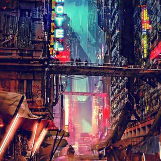 Neon tech futuristic wallpaper