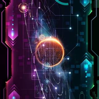 Neon tech futuristic wallpaper