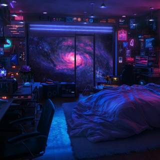 Neon tech futuristic wallpaper