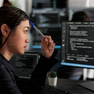 Girl coding wallpaper