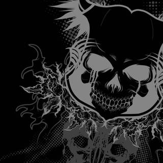 Y2k desktop skull wallpaper