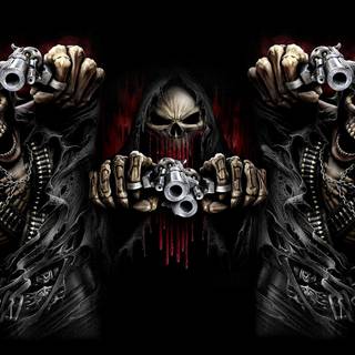 Y2k desktop skull wallpaper