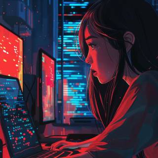 Coder girl wallpaper