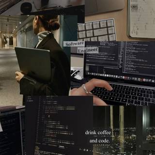 Coder girl wallpaper